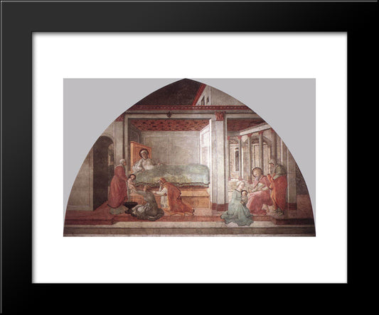 Birth And Naming St. John 20x24 Black Modern Wood Framed Art Print Poster by Lippi, Filippo