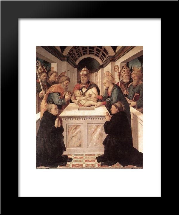 Circumcision 20x24 Black Modern Wood Framed Art Print Poster by Lippi, Filippo