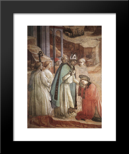 Disputation In The Synagogue (Detail) 20x24 Black Modern Wood Framed Art Print Poster by Lippi, Filippo