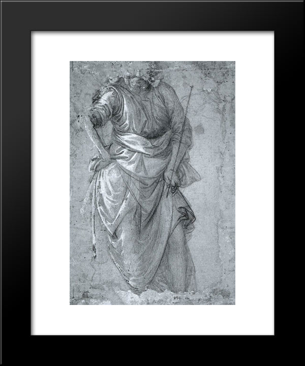 Figure Study 20x24 Black Modern Wood Framed Art Print Poster by Lippi, Filippo