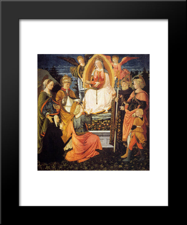 Madonna Della Cintola 20x24 Black Modern Wood Framed Art Print Poster by Lippi, Filippo