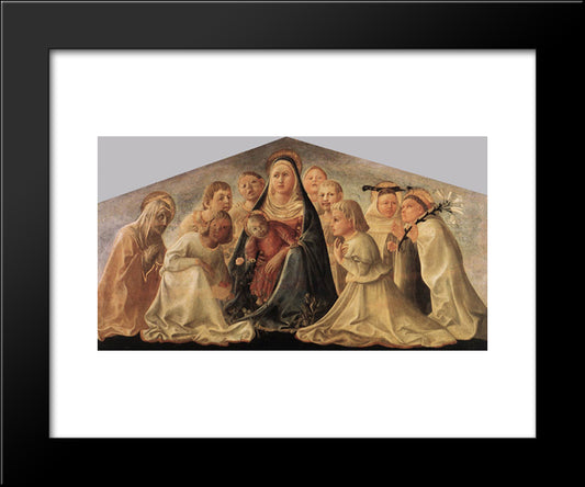 Madonna Of Humility 20x24 Black Modern Wood Framed Art Print Poster by Lippi, Filippo