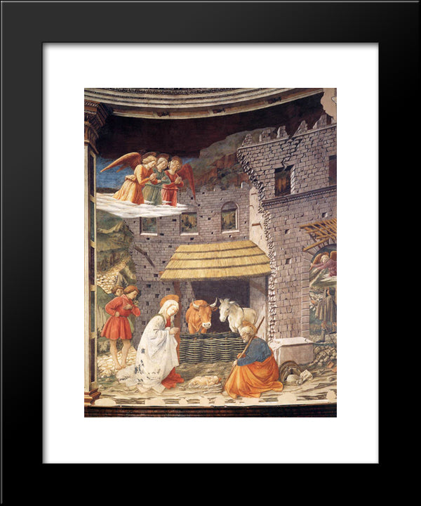 Nativity 20x24 Black Modern Wood Framed Art Print Poster by Lippi, Filippo