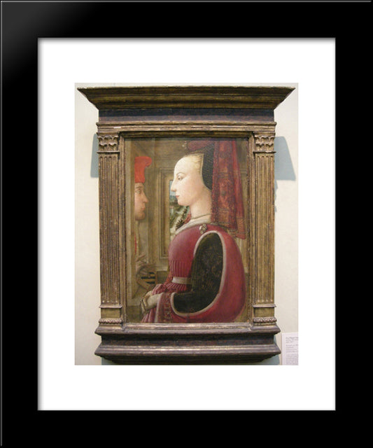 Portrait Of A Man And Woman At A Casement 20x24 Black Modern Wood Framed Art Print Poster by Lippi, Filippo