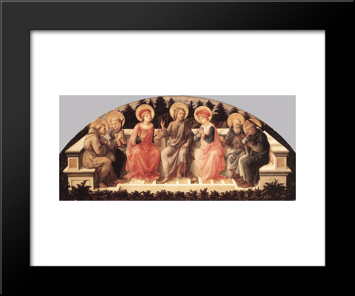 Seven Saints 20x24 Black Modern Wood Framed Art Print Poster by Lippi, Filippo