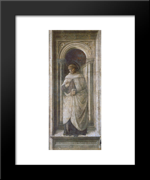 St. Alberto Of Trapani 20x24 Black Modern Wood Framed Art Print Poster by Lippi, Filippo