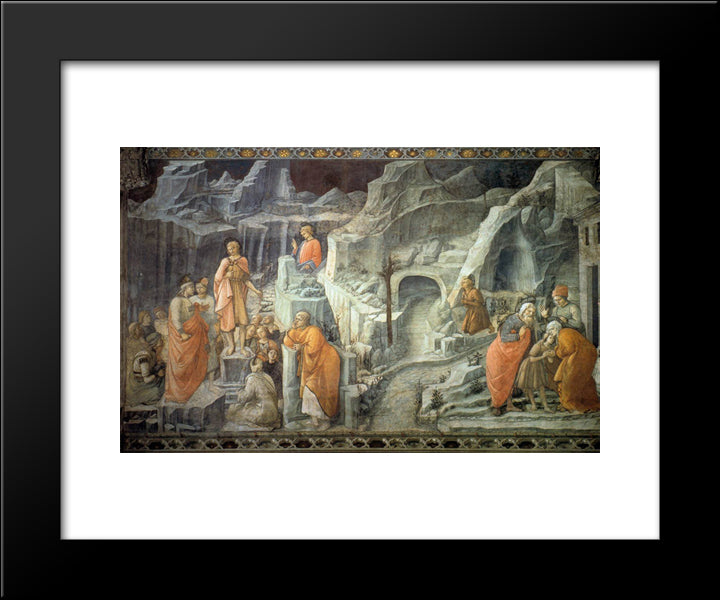 St. John Taking Leave Of His Parents 20x24 Black Modern Wood Framed Art Print Poster by Lippi, Filippo