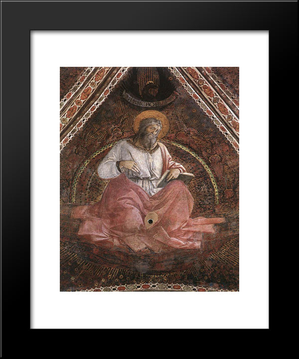 St. John The Evangelist 20x24 Black Modern Wood Framed Art Print Poster by Lippi, Filippo