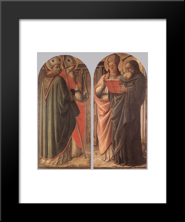 The Doctors Of The Church 20x24 Black Modern Wood Framed Art Print Poster by Lippi, Filippo