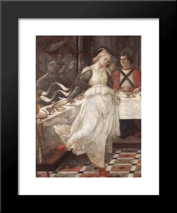 The Feast Of Herod Salome'S Dance (Detail) 20x24 Black Modern Wood Framed Art Print Poster by Lippi, Filippo