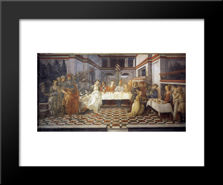 The Feast Of Herod Salome'S Dance 20x24 Black Modern Wood Framed Art Print Poster by Lippi, Filippo