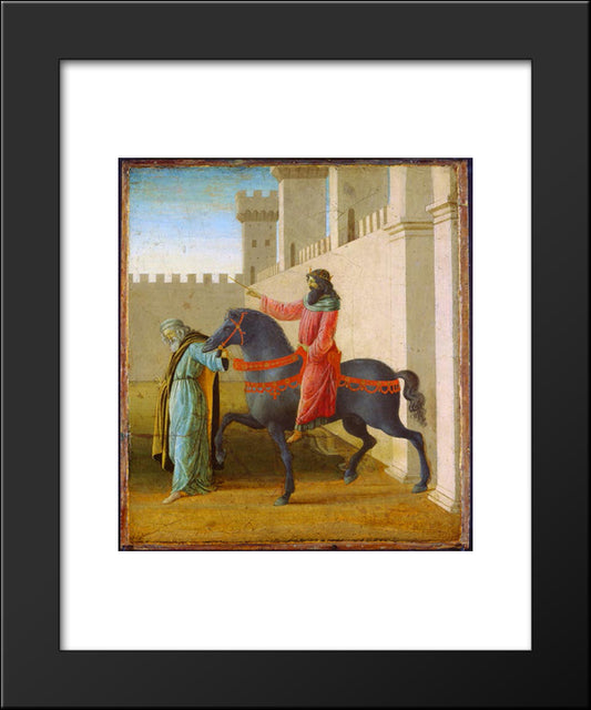 The Triumph Of Mordecai 20x24 Black Modern Wood Framed Art Print Poster by Lippi, Filippo