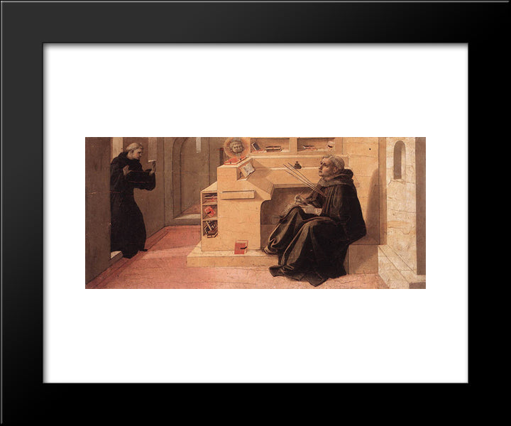 Vision Of St. Augustine 20x24 Black Modern Wood Framed Art Print Poster by Lippi, Filippo