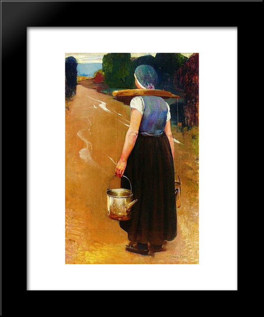 A Breton Woman 20x24 Black Modern Wood Framed Art Print Poster by Baes, Firmin