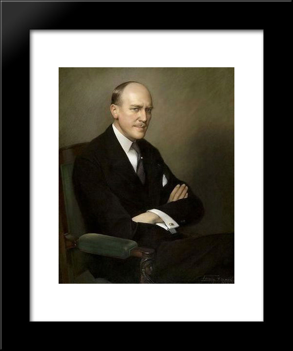 Portrait Of Arthur Martin 20x24 Black Modern Wood Framed Art Print Poster by Baes, Firmin