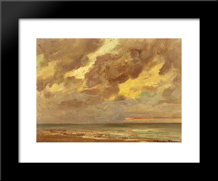 The Sea 20x24 Black Modern Wood Framed Art Print Poster by Baes, Firmin