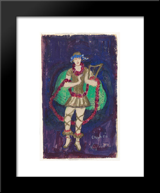 Costume Design (Nijinsky) For Artist'S Ballet Orphee Of The Quat-Z-Arts 20x24 Black Modern Wood Framed Art Print Poster by Stettheimer, Florine