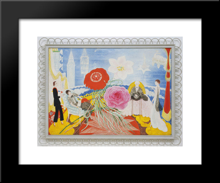 Family Portrait, Ii 20x24 Black Modern Wood Framed Art Print Poster by Stettheimer, Florine