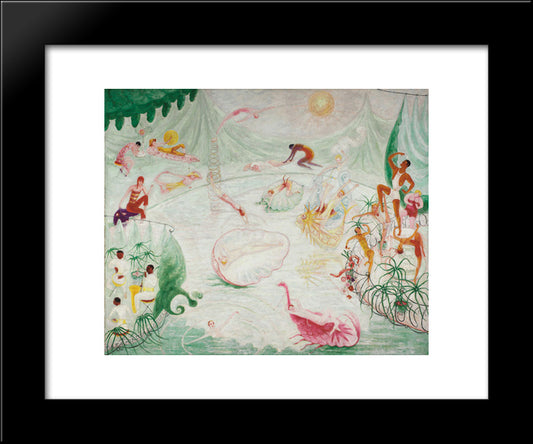 Natatorium Undine 20x24 Black Modern Wood Framed Art Print Poster by Stettheimer, Florine