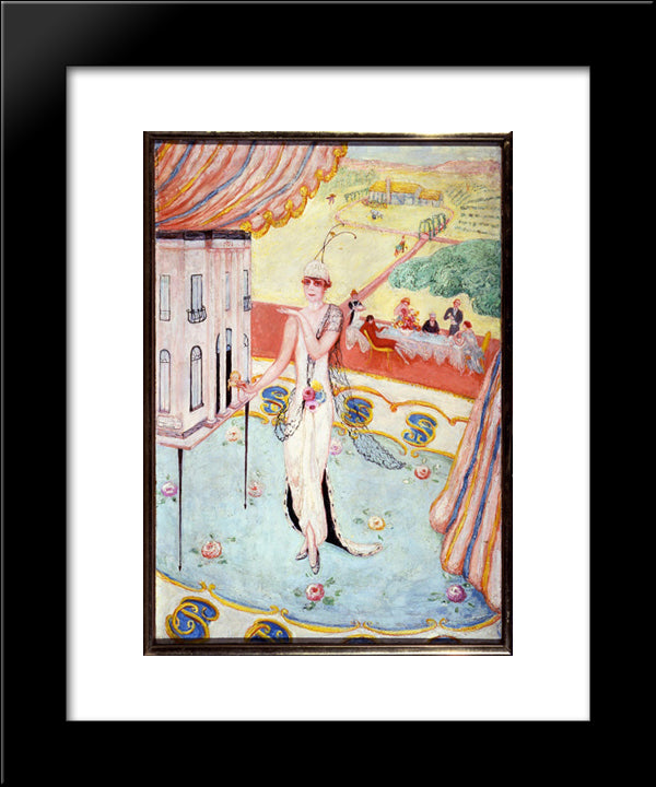 Portrait Of My Sister, Carrie W. Stettheimer 20x24 Black Modern Wood Framed Art Print Poster by Stettheimer, Florine