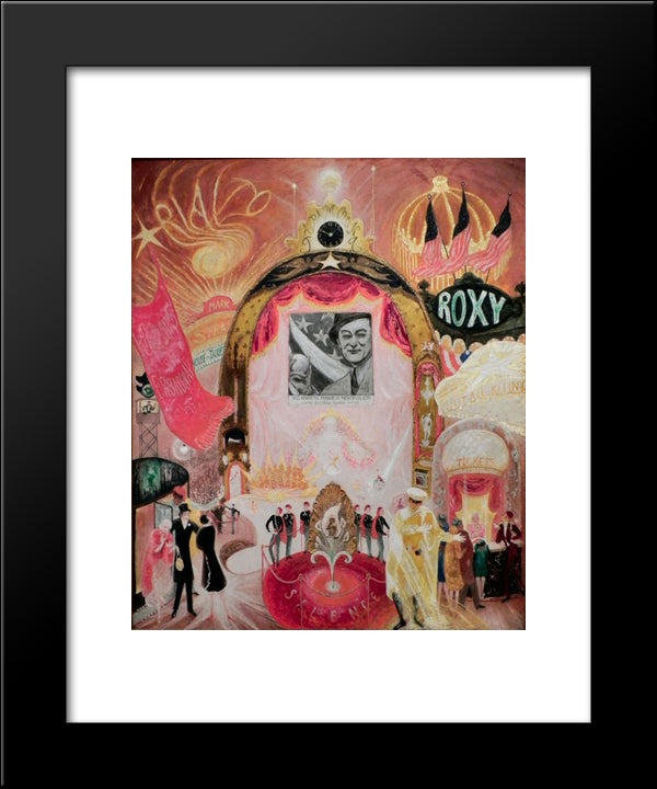 The Cathedrals Of Broadway 20x24 Black Modern Wood Framed Art Print Poster by Stettheimer, Florine