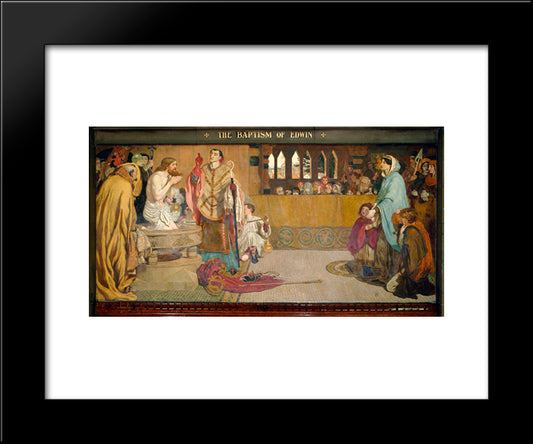 Cartoon For The Baptism Of Edwin (C.585-633) King Of Northumbria And Deira 20x24 Black Modern Wood Framed Art Print Poster by Brown, Ford Madox