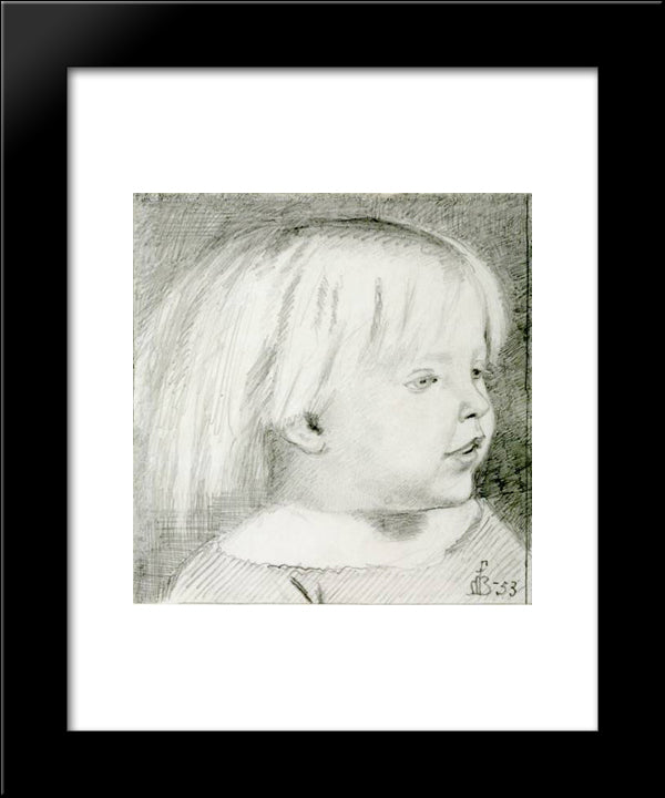 Cathy Madox Brown At The Age Of Three Years 20x24 Black Modern Wood Framed Art Print Poster by Brown, Ford Madox