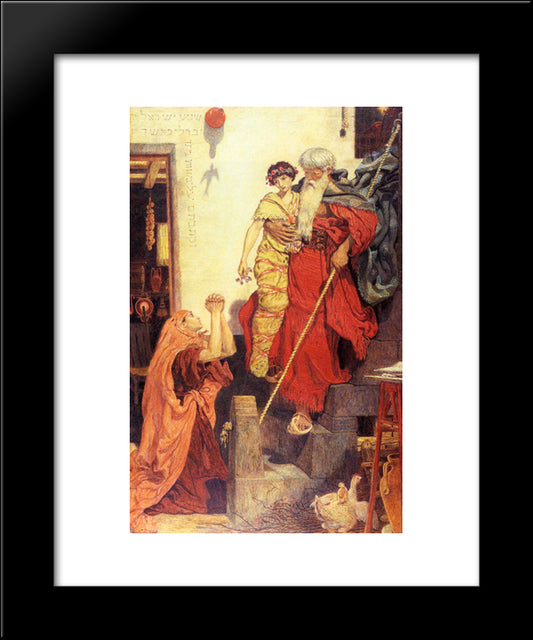 Elijah Restoring The Widow'S Son 20x24 Black Modern Wood Framed Art Print Poster by Brown, Ford Madox