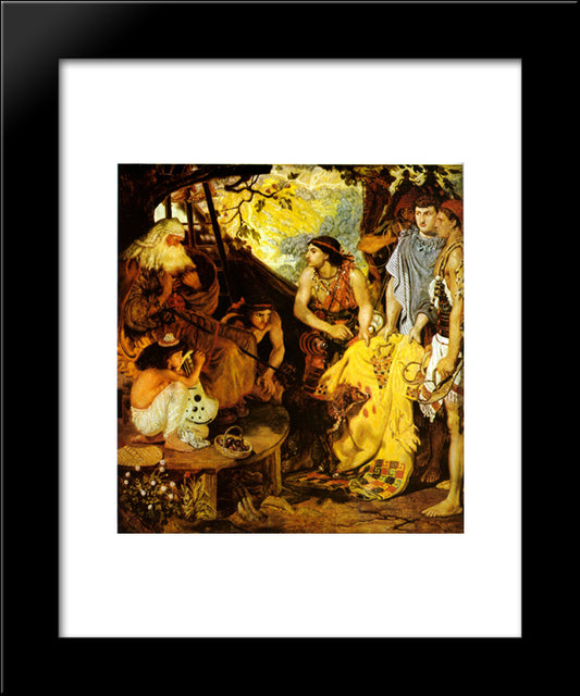 Jacob And Joseph'S Coat 20x24 Black Modern Wood Framed Art Print Poster by Brown, Ford Madox