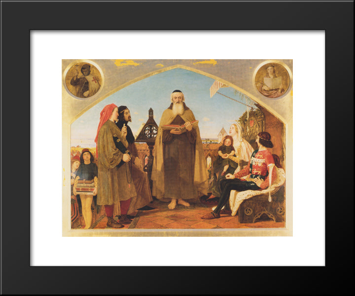 John Wycliffe Reading His Translation Of The Bible To John Of Gaunt 20x24 Black Modern Wood Framed Art Print Poster by Brown, Ford Madox