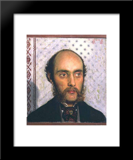 Portrait Of William Michael Rossetti (1829-1919) By Lamplight 20x24 Black Modern Wood Framed Art Print Poster by Brown, Ford Madox