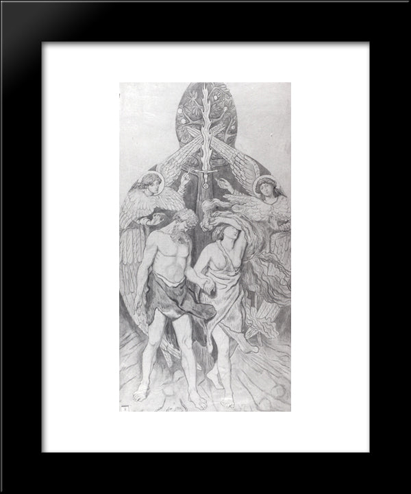 The Expulsion From Eden 20x24 Black Modern Wood Framed Art Print Poster by Brown, Ford Madox