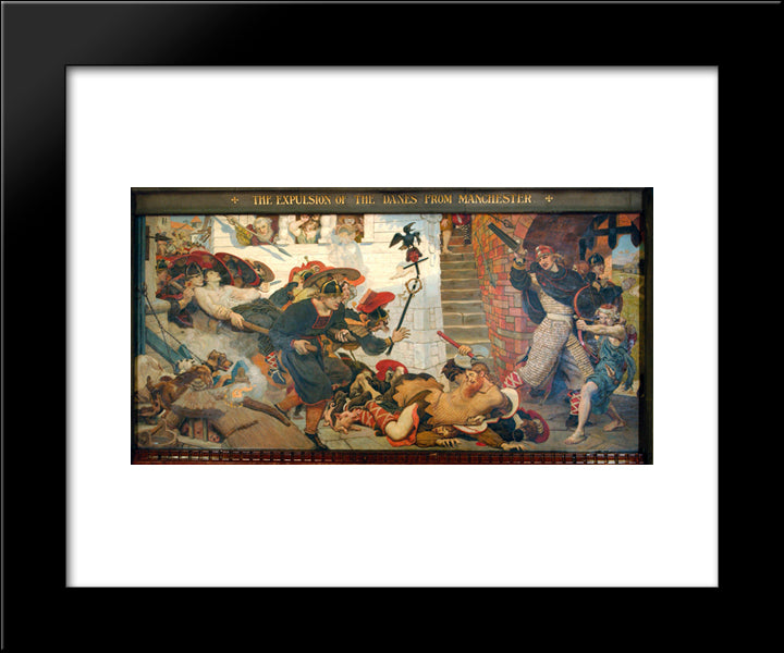 The Expulsion Of The Danes From Manchester 20x24 Black Modern Wood Framed Art Print Poster by Brown, Ford Madox