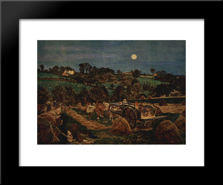 The Hay Harvest 20x24 Black Modern Wood Framed Art Print Poster by Brown, Ford Madox