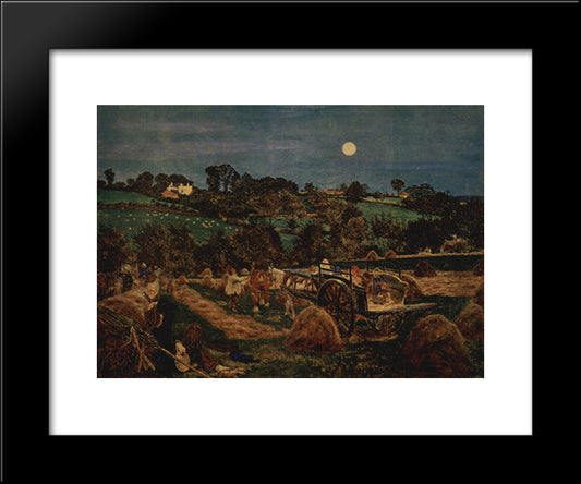 The Hay Harvest 20x24 Black Modern Wood Framed Art Print Poster by Brown, Ford Madox