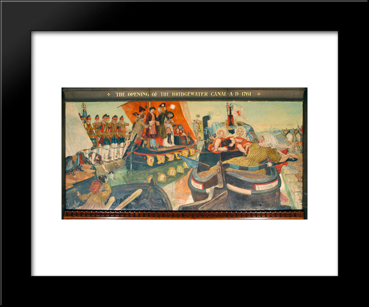 The Opening Of The Bridgewater Canal 20x24 Black Modern Wood Framed Art Print Poster by Brown, Ford Madox