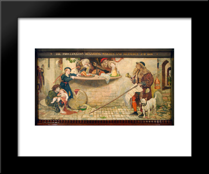 The Proclamation Regarding Weights And Measures, 1556, Illustration From 'Hutchinson'S Story Of The British Nation' 20x24 Black Modern Wood Framed Art Print Poster by Brown, Ford Madox