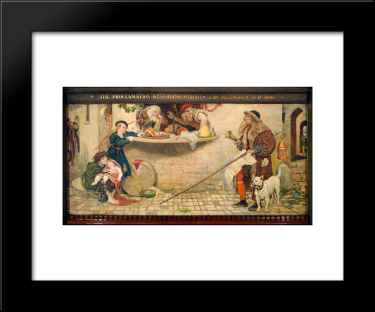 The Proclamation Regarding Weights And Measures, 1556, Illustration From 'Hutchinson'S Story Of The British Nation' 20x24 Black Modern Wood Framed Art Print Poster by Brown, Ford Madox