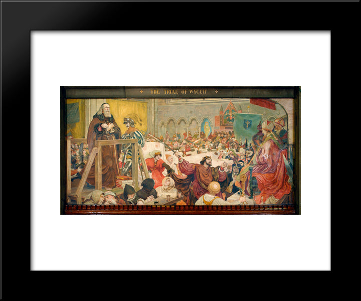 The Trial Of Wycliffe A.D. 20x24 Black Modern Wood Framed Art Print Poster by Brown, Ford Madox