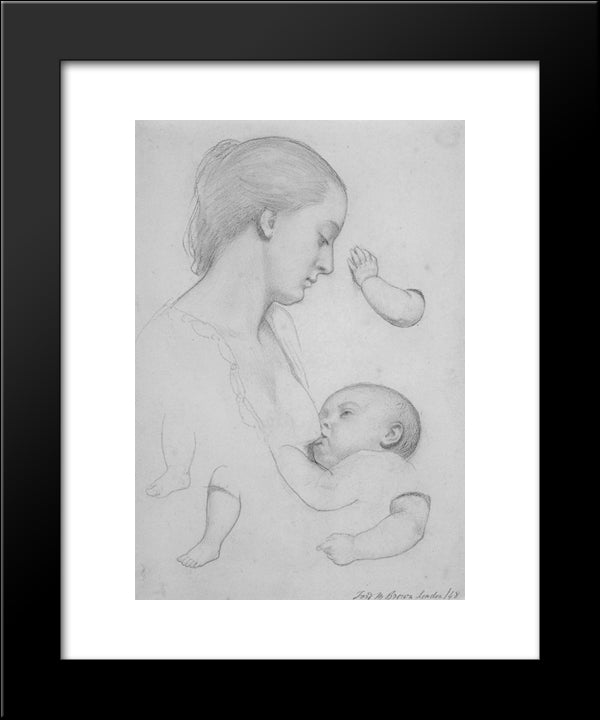 The Young Mother 20x24 Black Modern Wood Framed Art Print Poster by Brown, Ford Madox