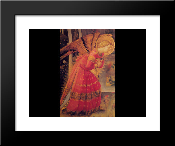 Annunciation (Detail) 20x24 Black Modern Wood Framed Art Print Poster by Angelico, Fra