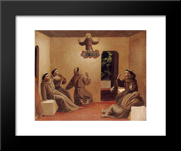Apparition Of St. Francis At Arles 20x24 Black Modern Wood Framed Art Print Poster by Angelico, Fra