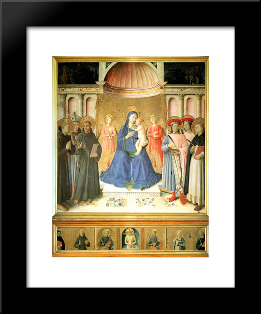 Bosco Ai Frati Altarpiece 20x24 Black Modern Wood Framed Art Print Poster by Angelico, Fra