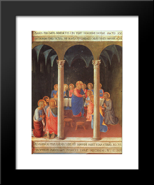 Communion Of The Apostles 20x24 Black Modern Wood Framed Art Print Poster by Angelico, Fra