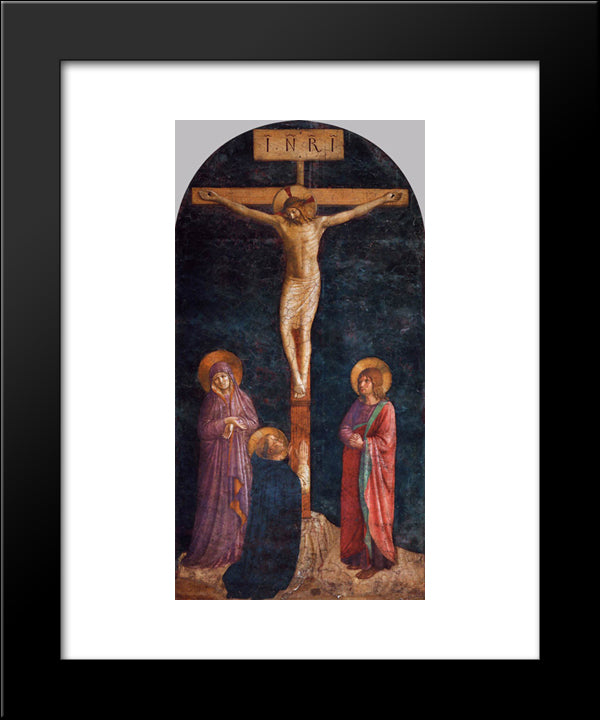 Crucifixion With St. Dominic 20x24 Black Modern Wood Framed Art Print Poster by Angelico, Fra