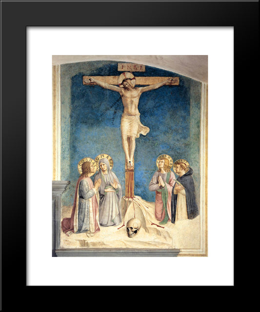 Crucifixion With The Virgin And Sts. Cosmas, John The Evangelist And Peter Martyr 20x24 Black Modern Wood Framed Art Print Poster by Angelico, Fra