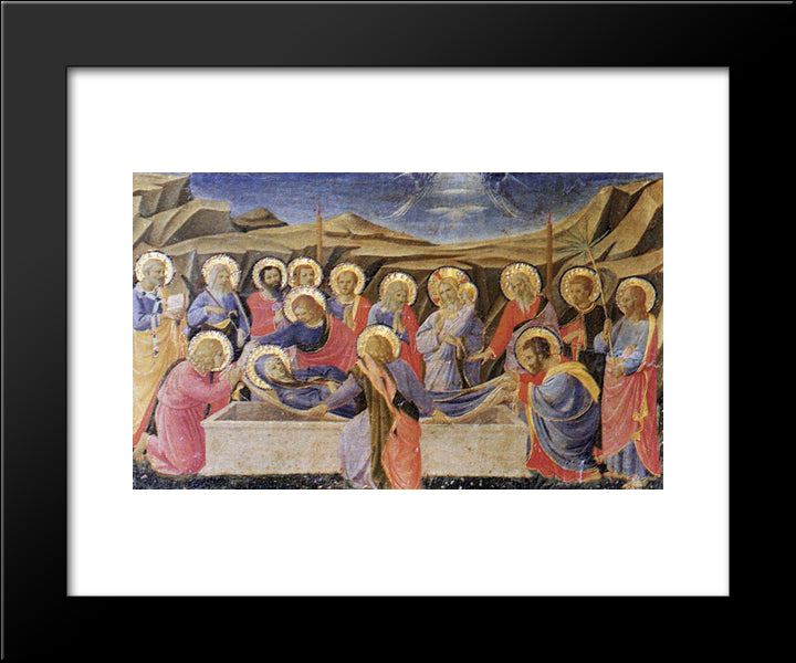 Death Of The Virgin 20x24 Black Modern Wood Framed Art Print Poster by Angelico, Fra