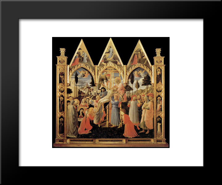 Deposition From The Cross 20x24 Black Modern Wood Framed Art Print Poster by Angelico, Fra