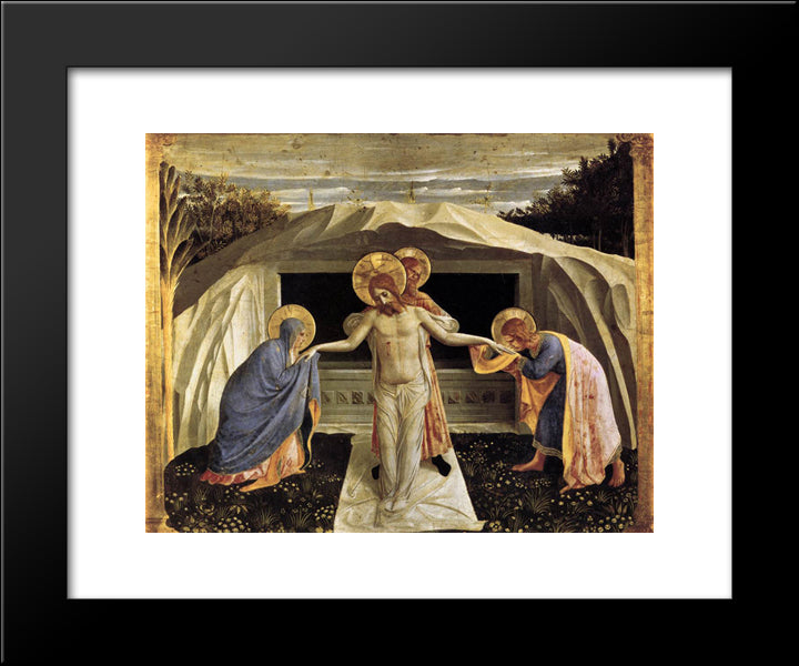 Entombment 20x24 Black Modern Wood Framed Art Print Poster by Angelico, Fra
