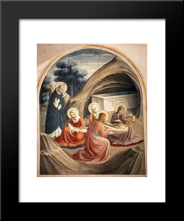 Lamentation Over Christ 20x24 Black Modern Wood Framed Art Print Poster by Angelico, Fra